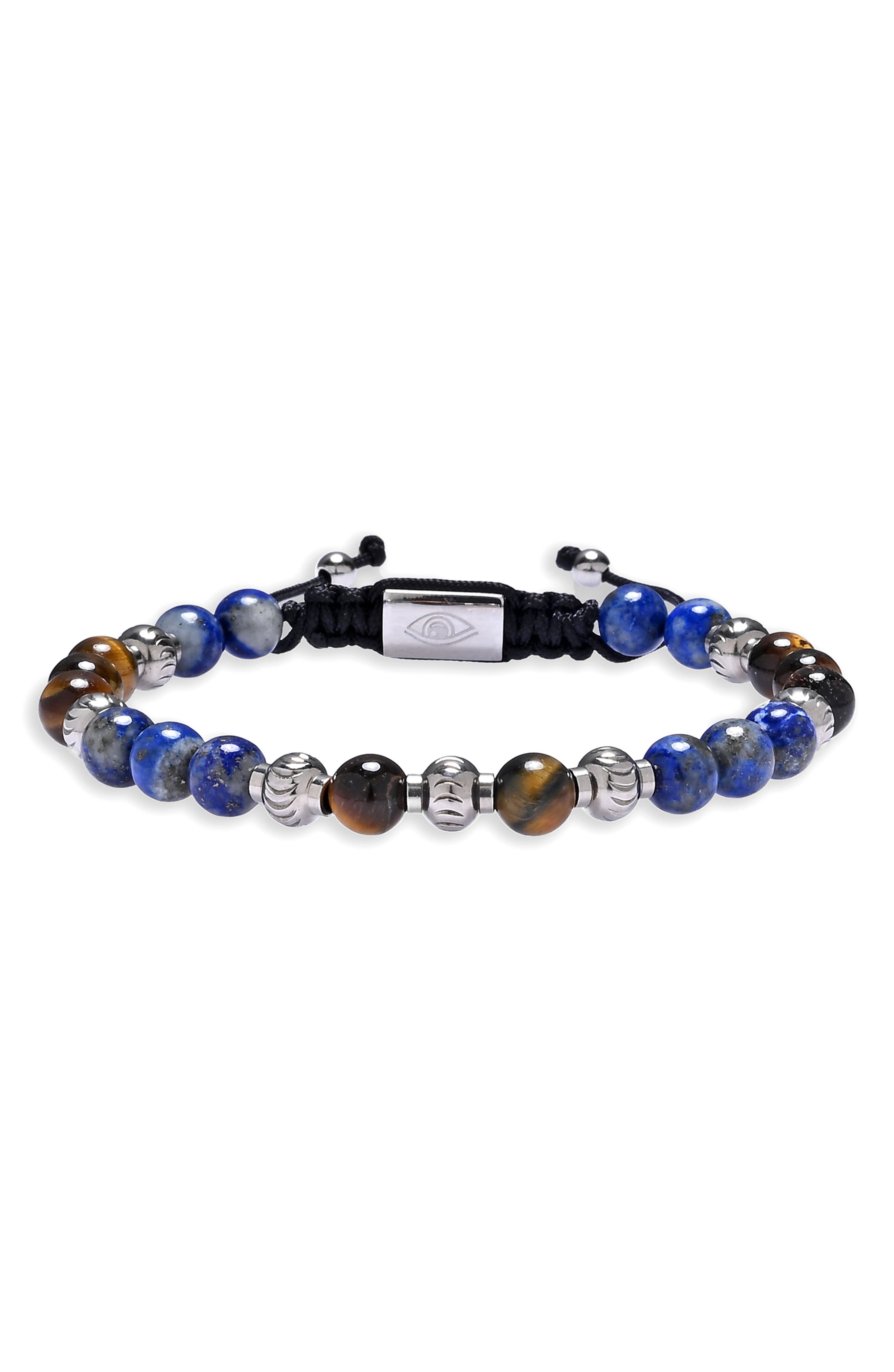EYE CANDY LOS ANGELES Julian Semiprecious Stone Beaded Slider Bracelet