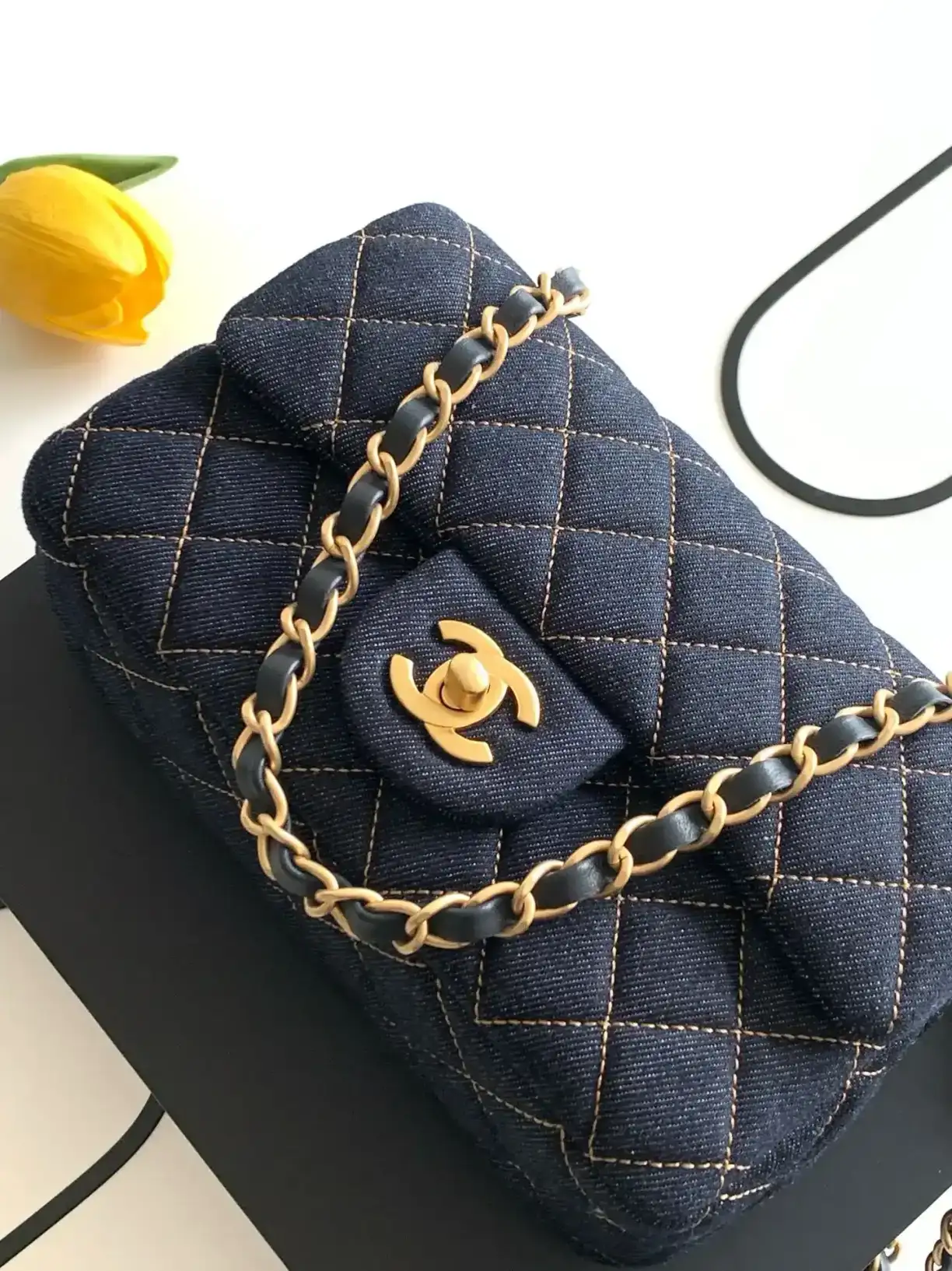 Chanel Classic Flap Navy Quilted Leather Crossbody Bag product photo from LabelPicks