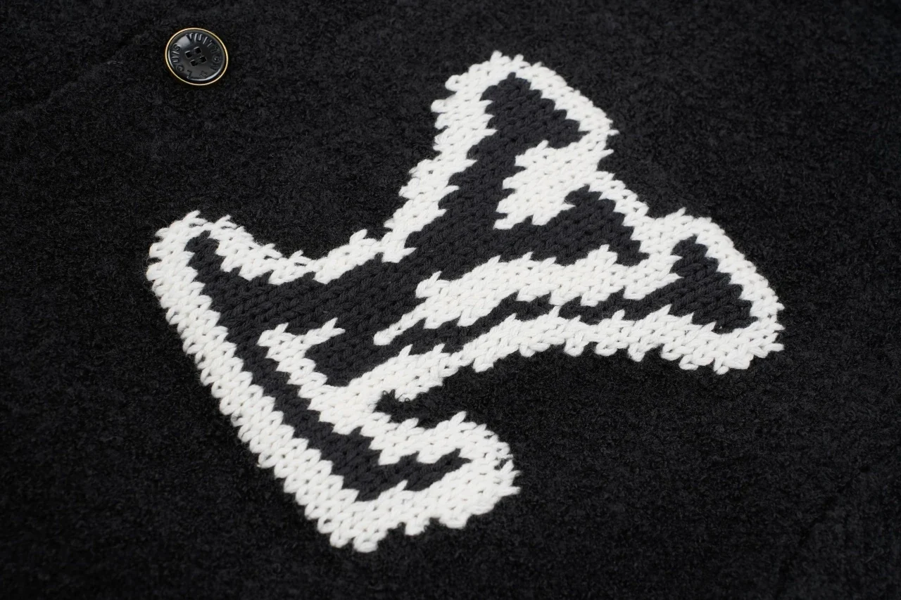 Louis Vuitton Black Intarsia Logo Wool Cardigan product photo from LabelPicks