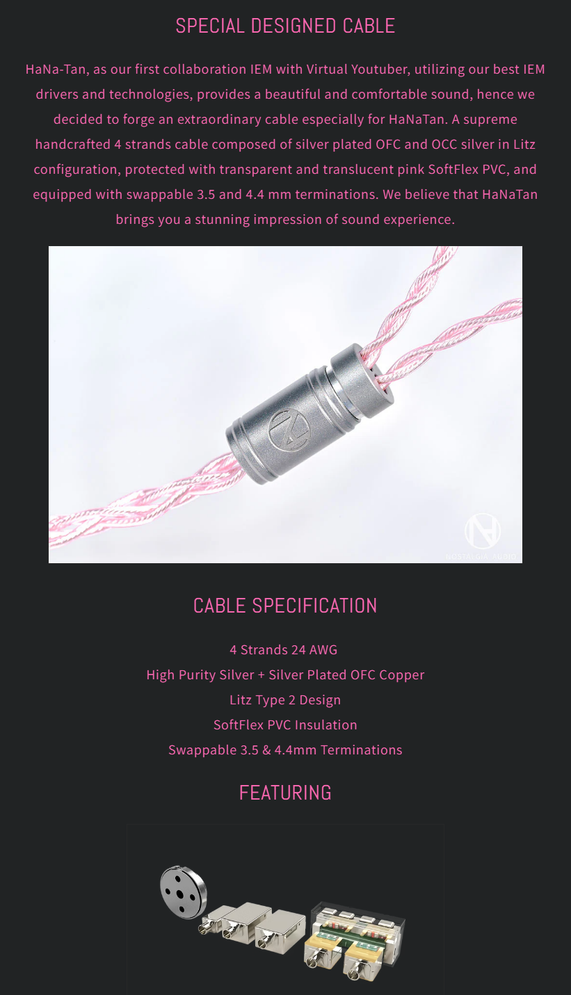 Nostalgia HANA-TAN IEM In-Ear-Monitor Electrostatic Earphones Brand New - GreshamTech