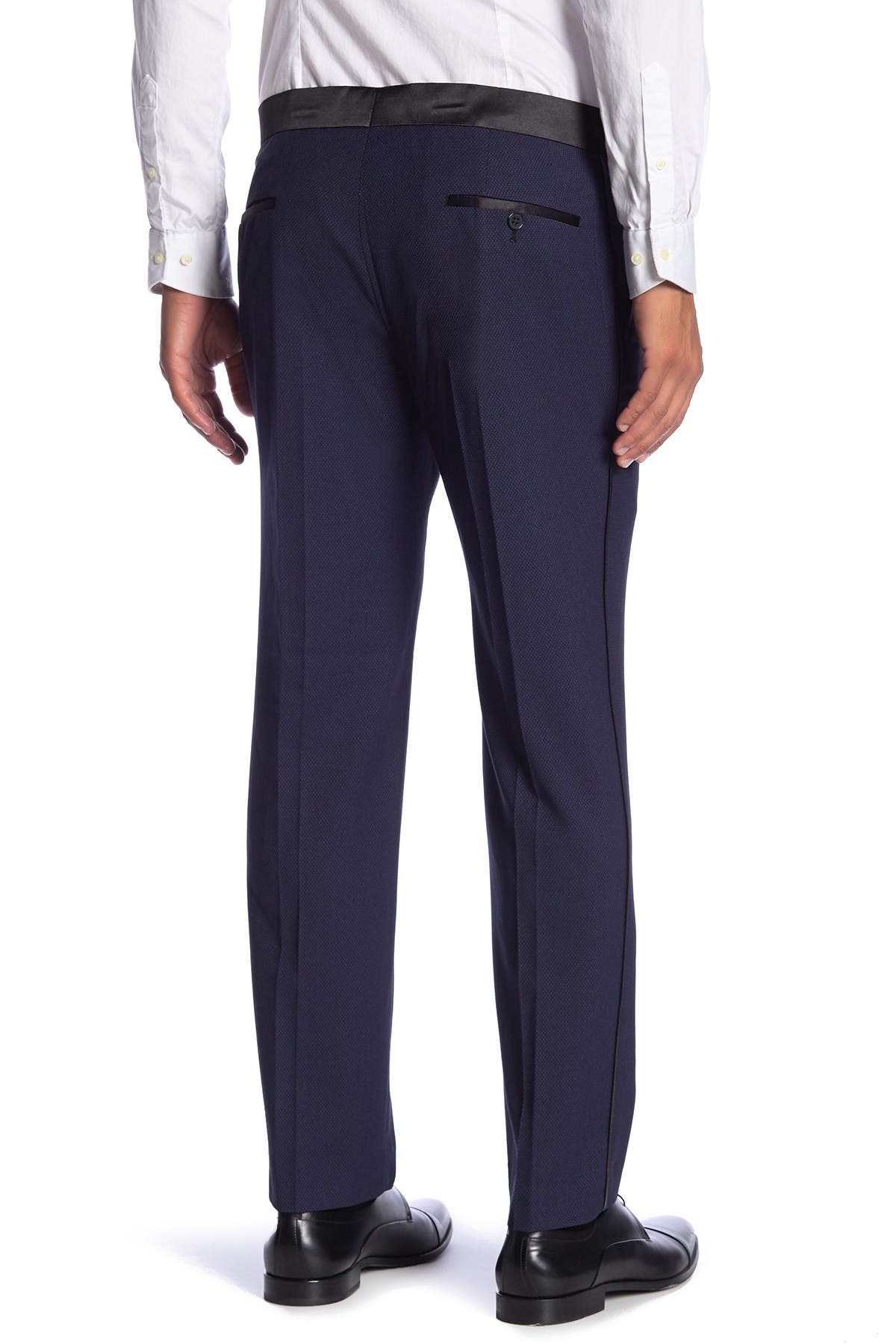 SAVILE ROW CO Essex Purple Slim Fit Tuxedo Pants - 30-34