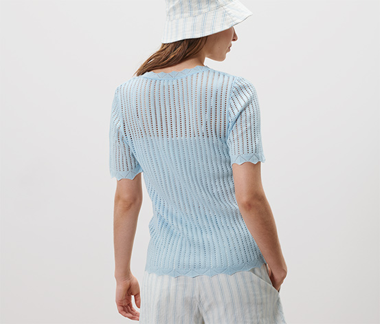 Strick-Shirt, eisblau