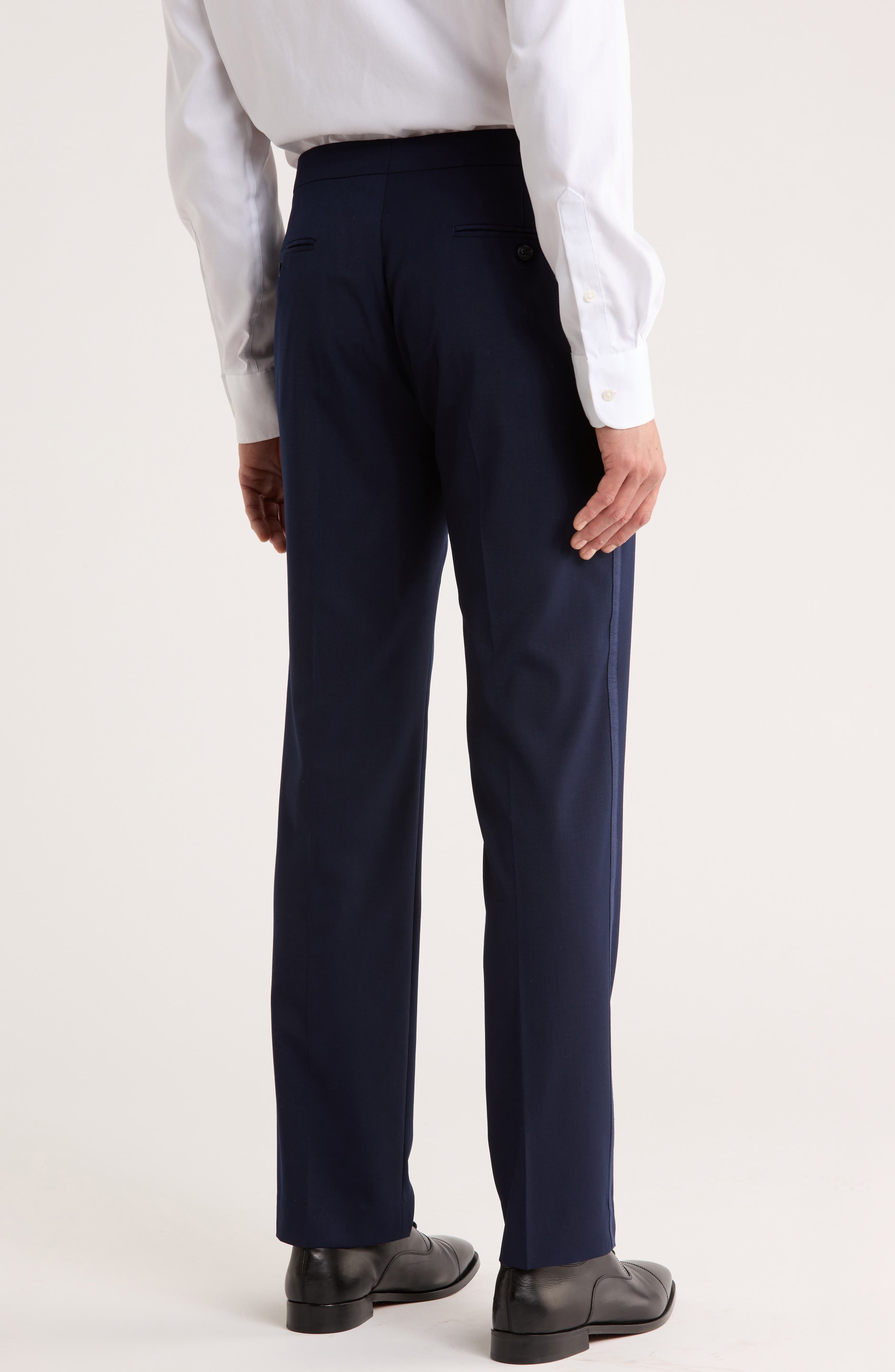 Tommy Hilfiger Flat Front Wool Blend Tuxedo Pants