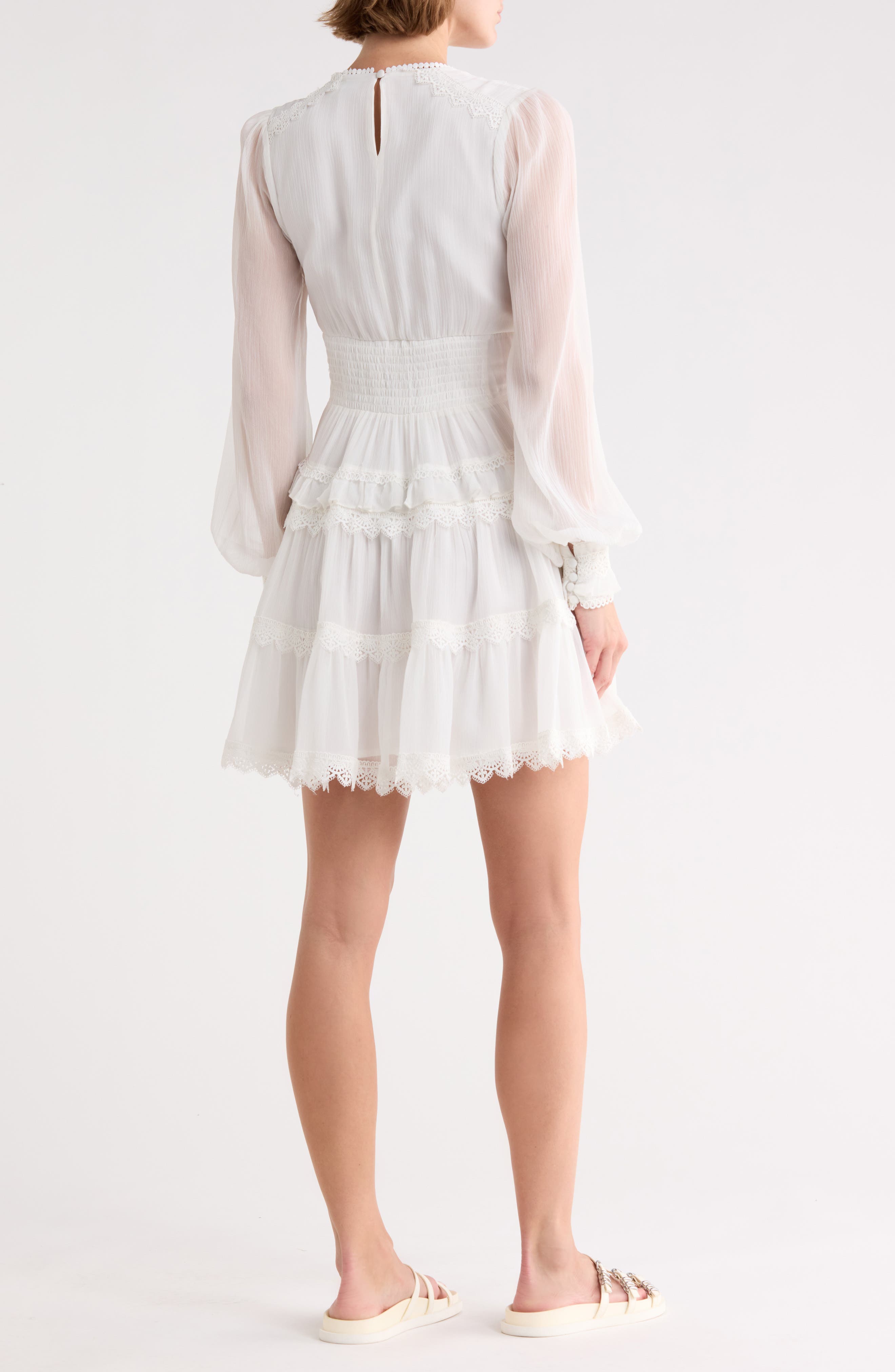 AllSaints Zaphia Long Sleeve Babydoll Minidress