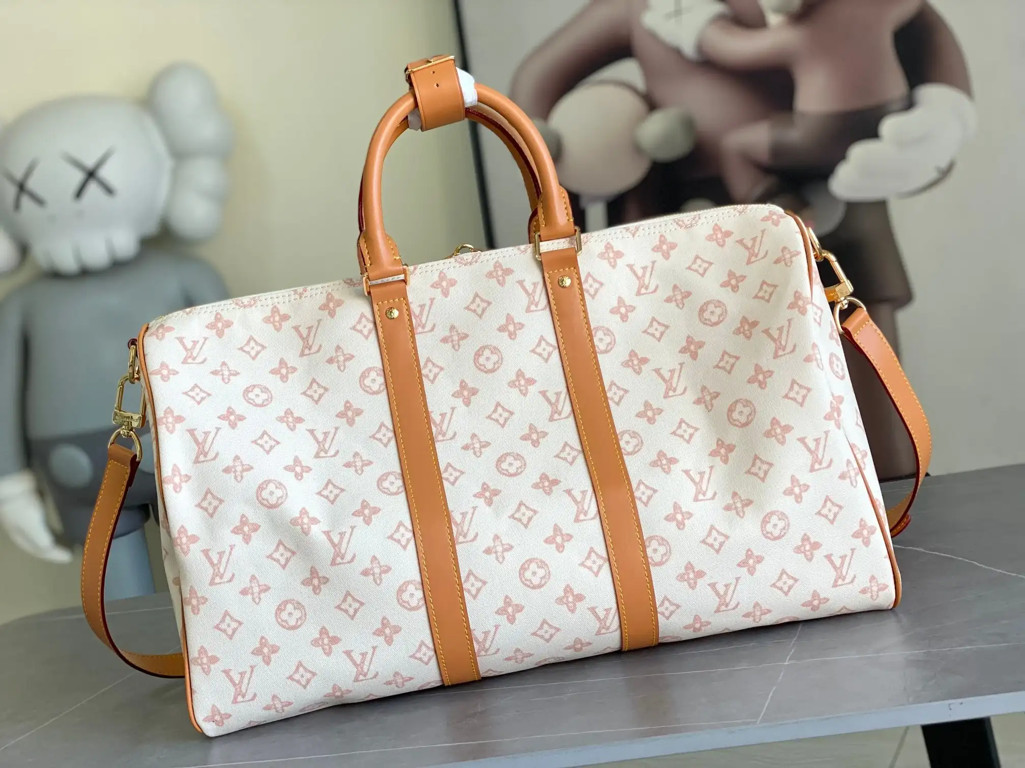 Louis Vuitton White Keepall Monogram Canvas Tote Bag product photo from LabelPicks