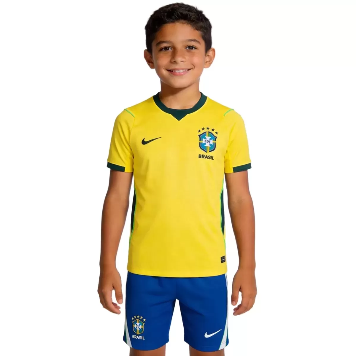 Kids Brazil Home Jersey Kit World Cup 2026