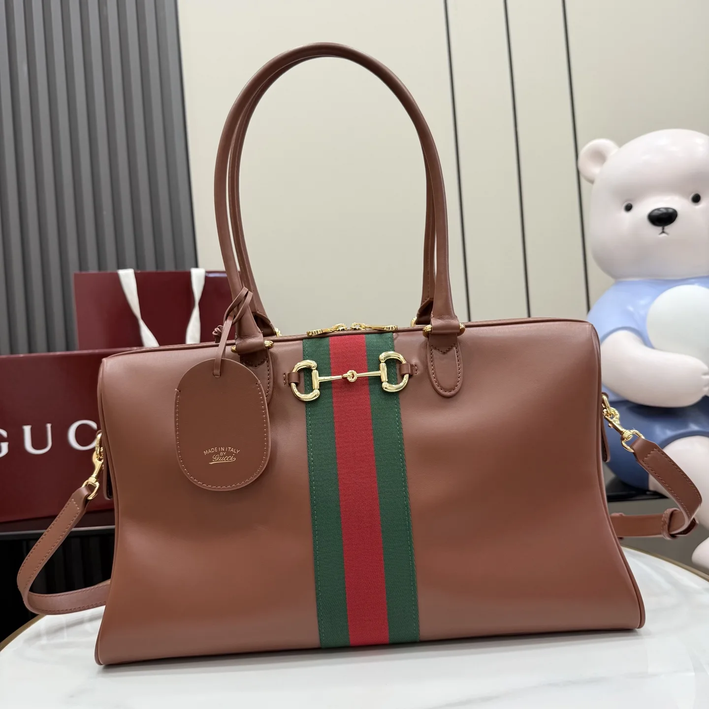 Gucci Horsebit Brown Quilted Leather Top Handle Bag product photo from LabelPicks