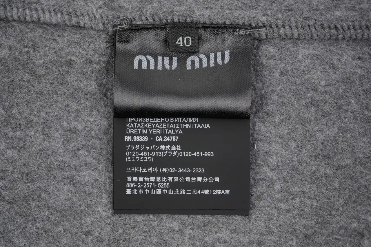 Miu Miu Grey Suede Feel Long Sleeve Shirt Jacket product photo from LabelPicks