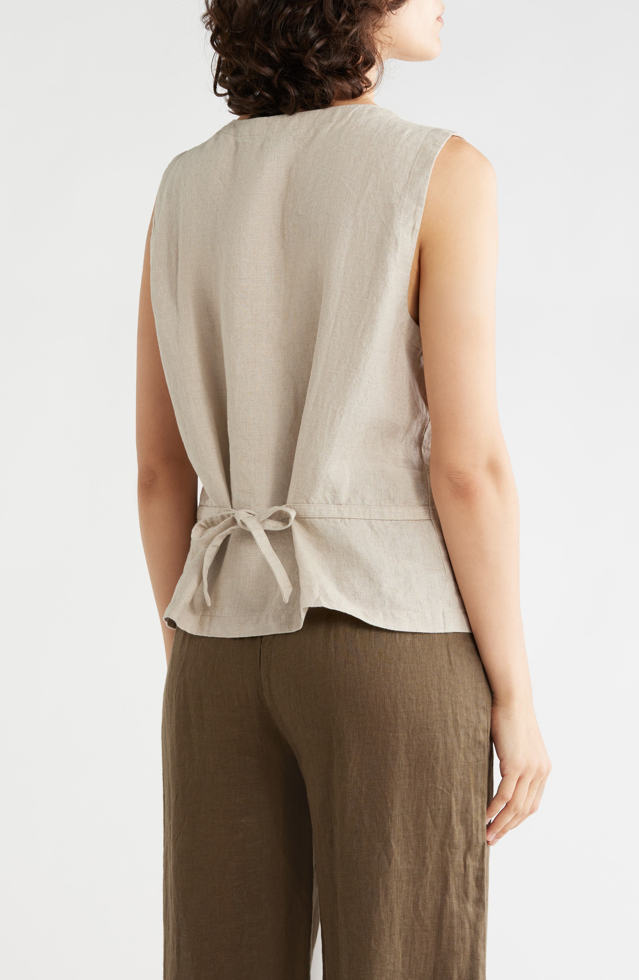 Eileen Fisher V-Neck Organic Linen Vest