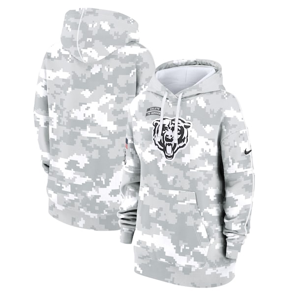 Chicago Bears Nike Women's 2024 Salute To Service Club Fleece Pullover Hoodie - Arctic Camo