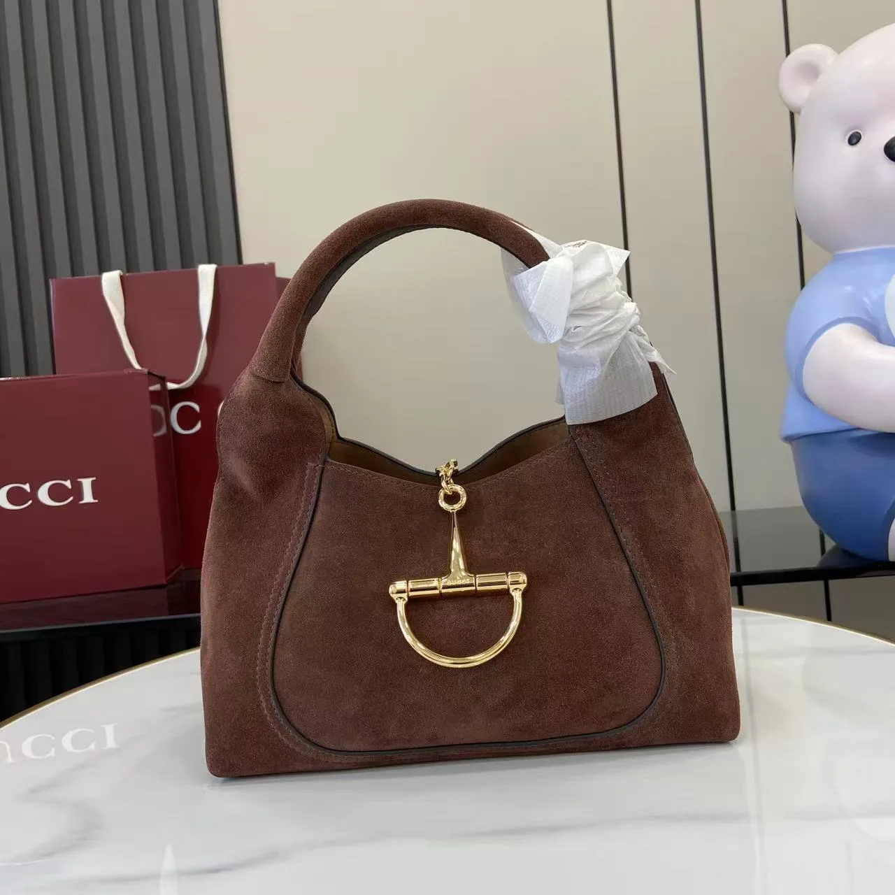 Gucci Suede Leather Shoulder Bag product photo from LabelPicks