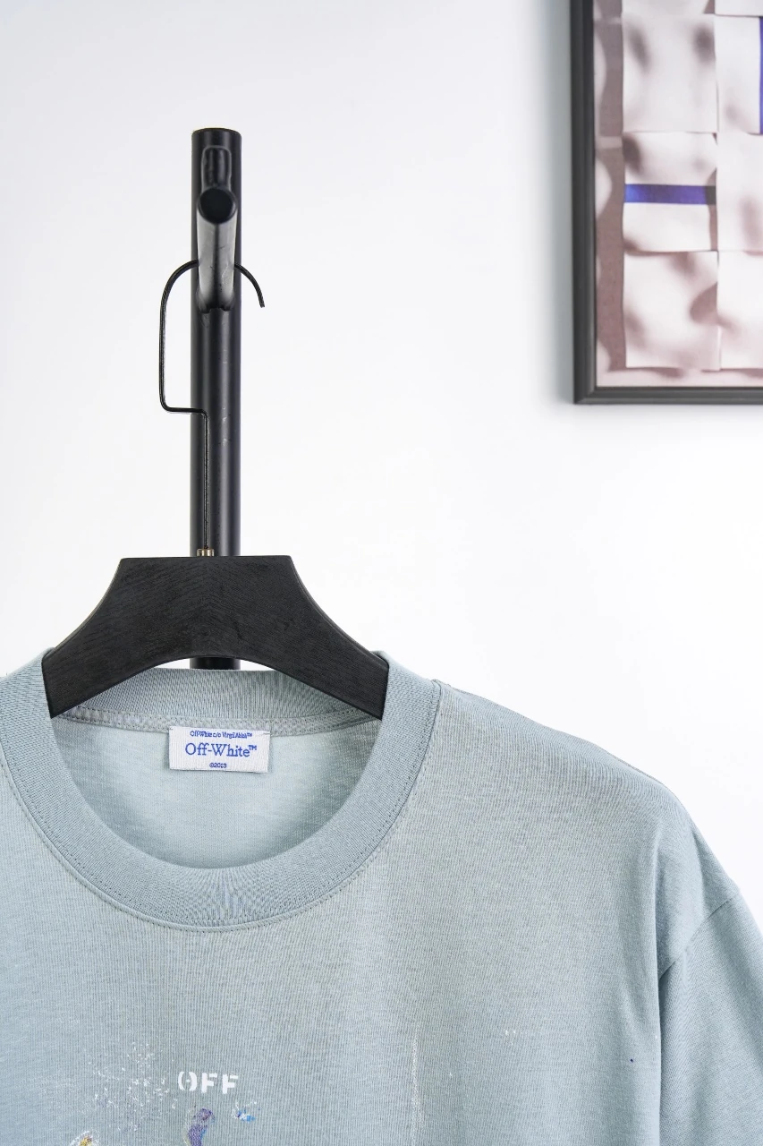Off-White Light Blue Starry Paint Arrow T-Shirt product photo from LabelPicks
