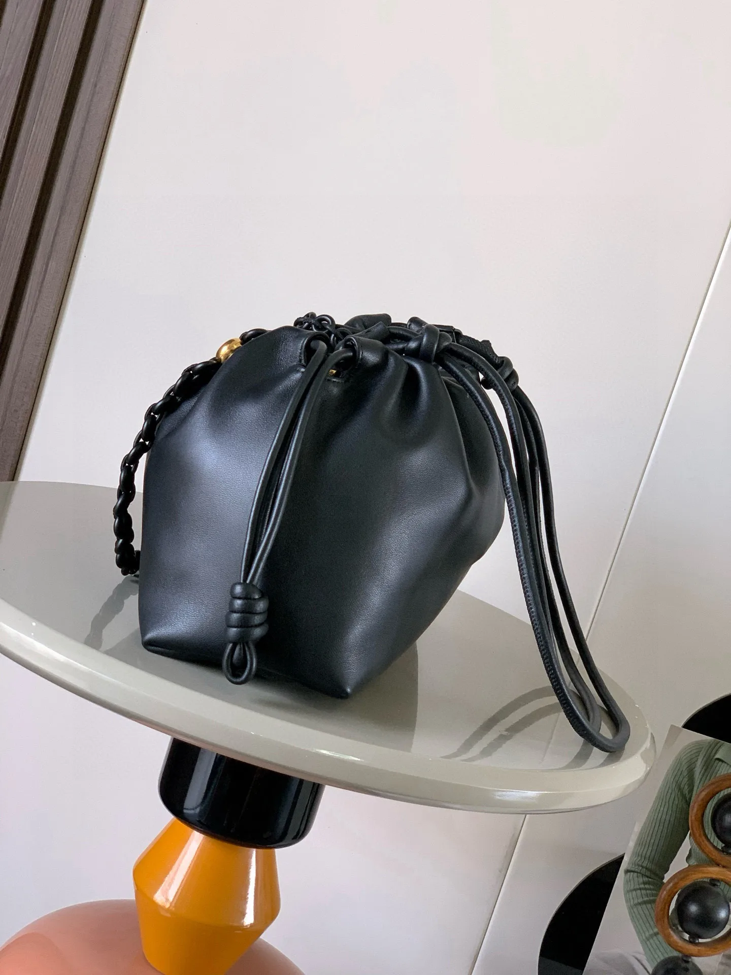 Loewe Black Flamenco Suede Leather Bucket Bag product photo from LabelPicks