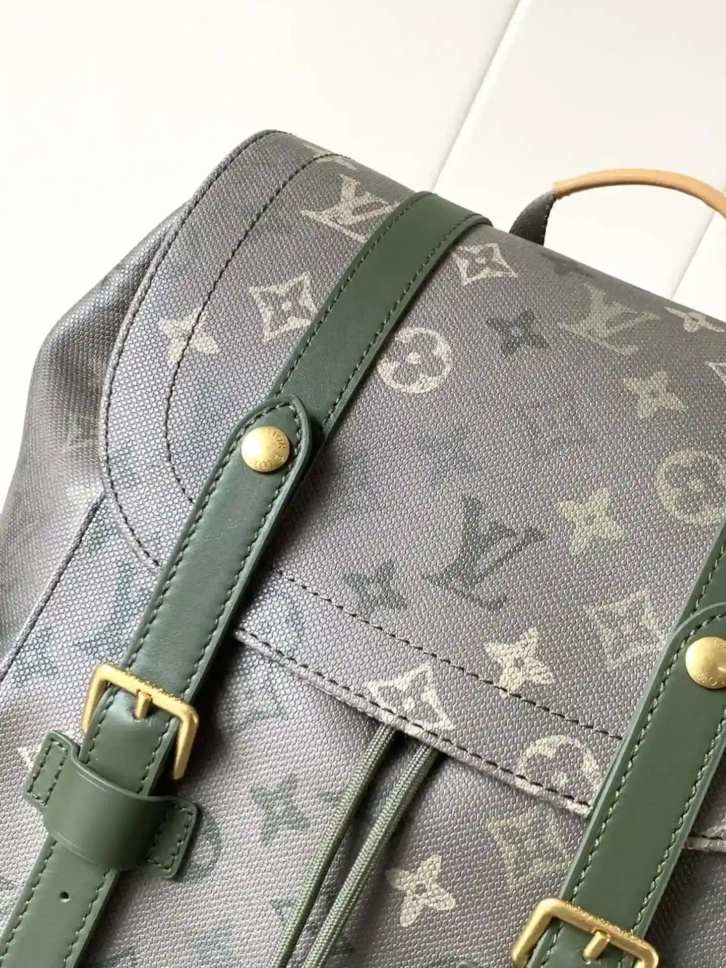Louis Vuitton Christopher Green Canvas and Leather Backpack product photo from LabelPicks