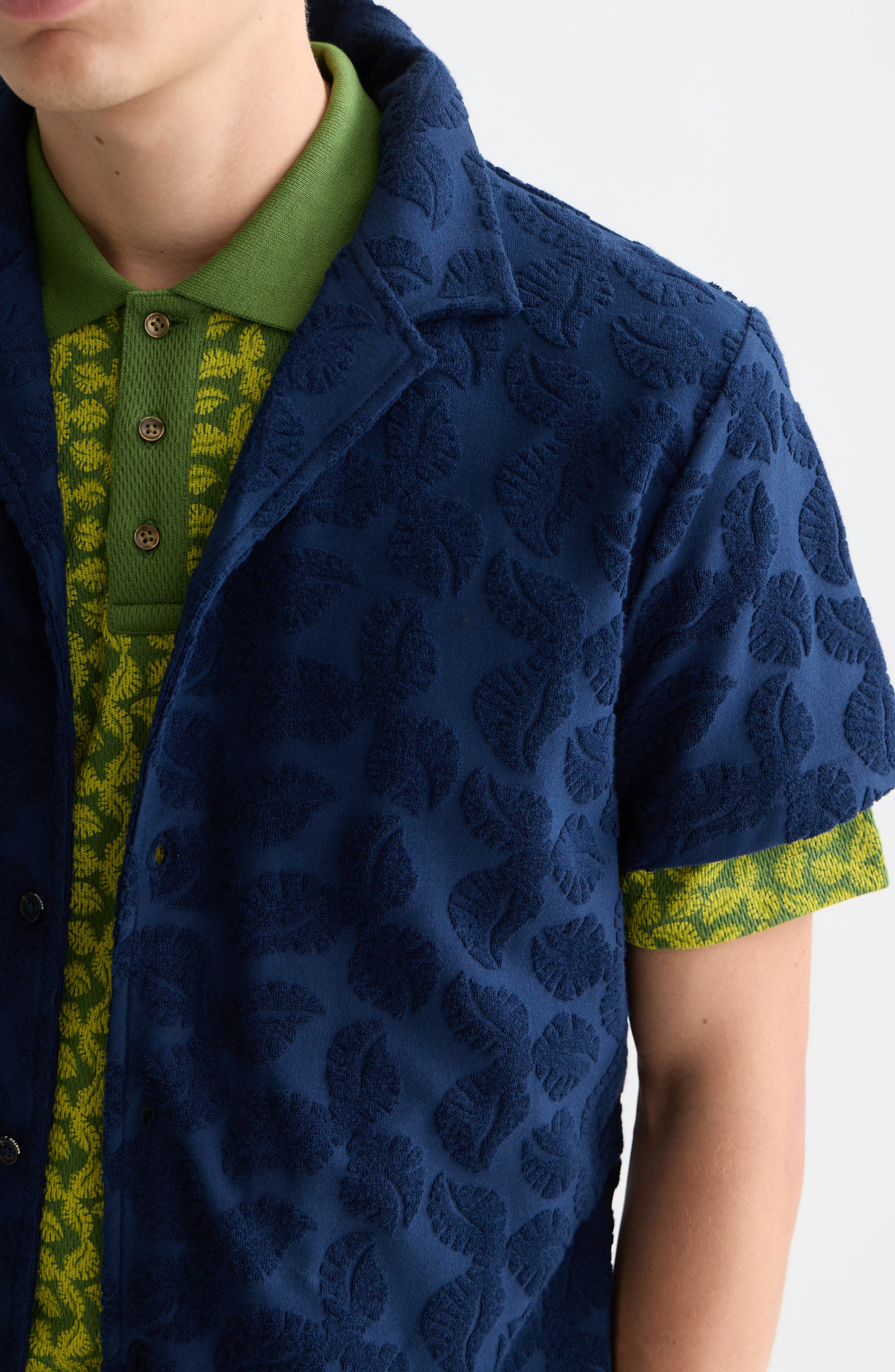 Scotch & Soda Relaxed Fit Print Short Sleeve Button-Up Shirt