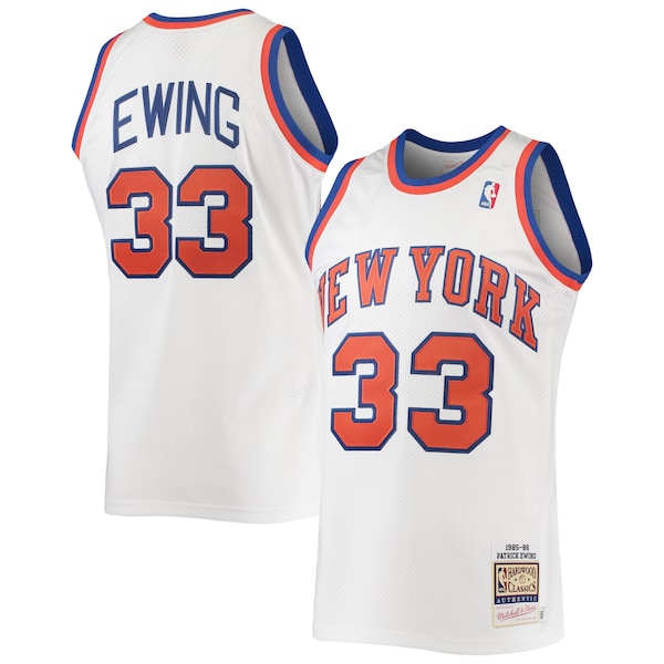 Patrick Ewing New York Knicks 1985/86 Hardwood Classics Authentic Jersey - White