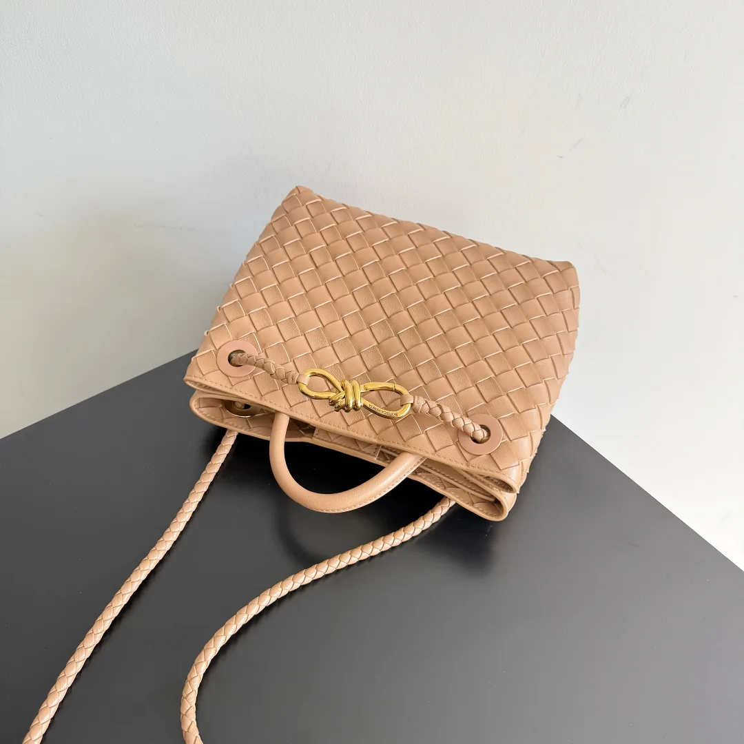 Bottega Veneta Brown Andiamo Intrecciato Woven Leather Top Handle Bag product photo from LabelPicks