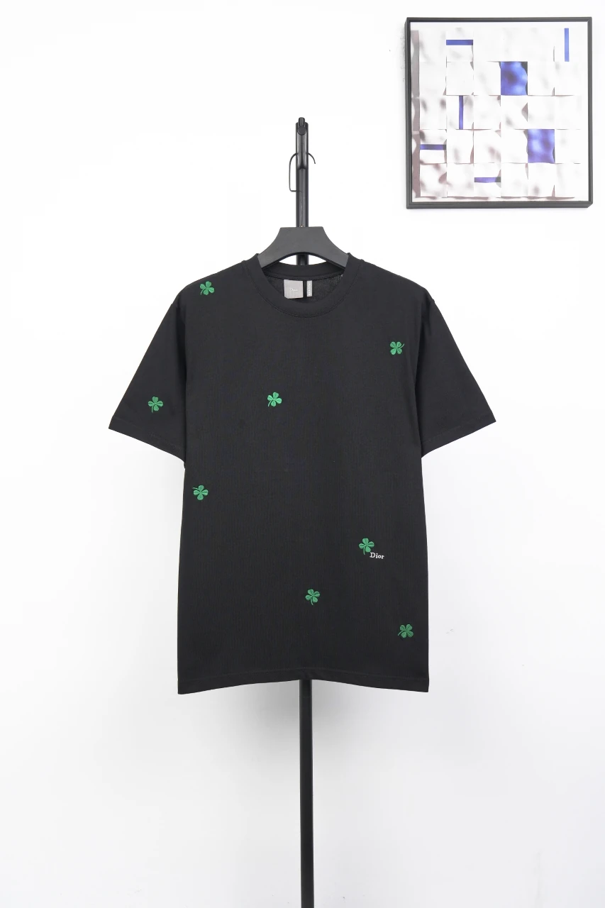Dior Black Scattered Clover Embroidered T-Shirt product photo from LabelPicks
