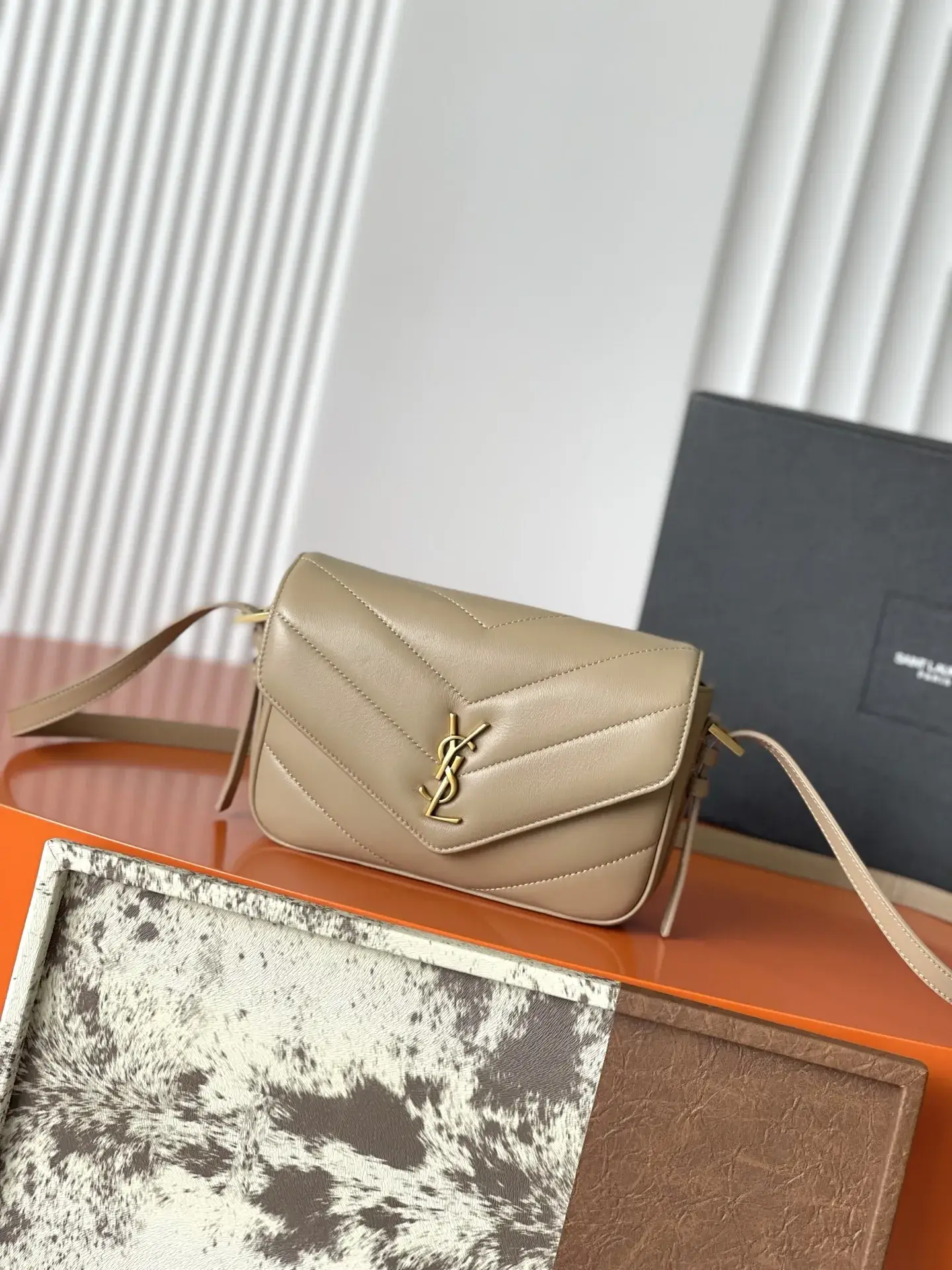 Saint Laurent Loulou Beige Quilted Leather Crossbody Bag product photo from LabelPicks