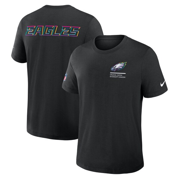 Philadelphia Eagles Nike Tall 2025 NFL Crucial Catch Tri-Blend Dri-FIT T-Shirt - Black