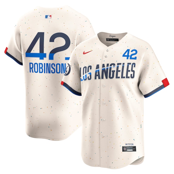 Jackie Robinson Los Angeles Dodgers Nike City Connect Limited Player Jersey - Cream