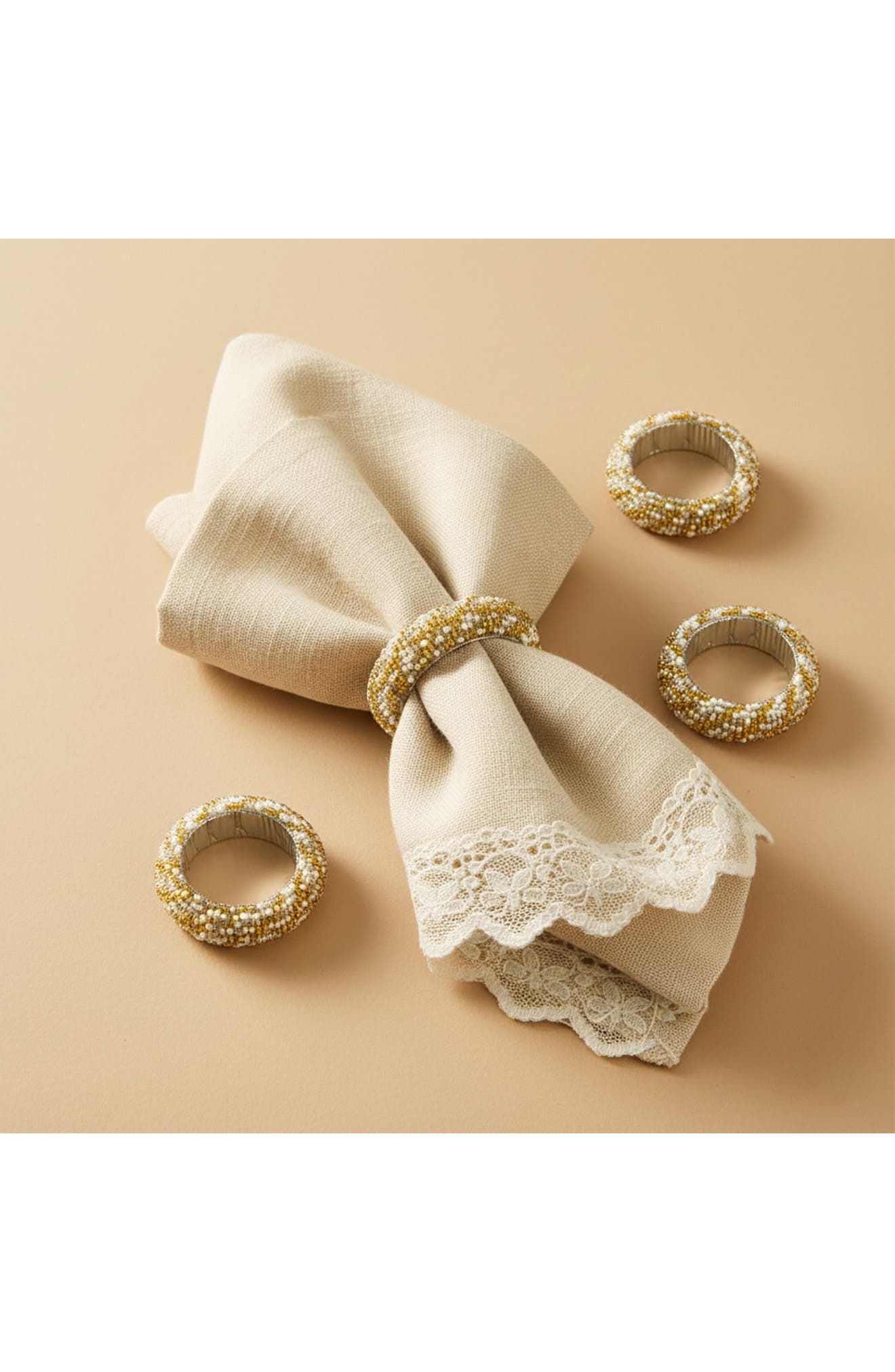 Tiramisu Set of 4 Shimmer Napkin Rings
