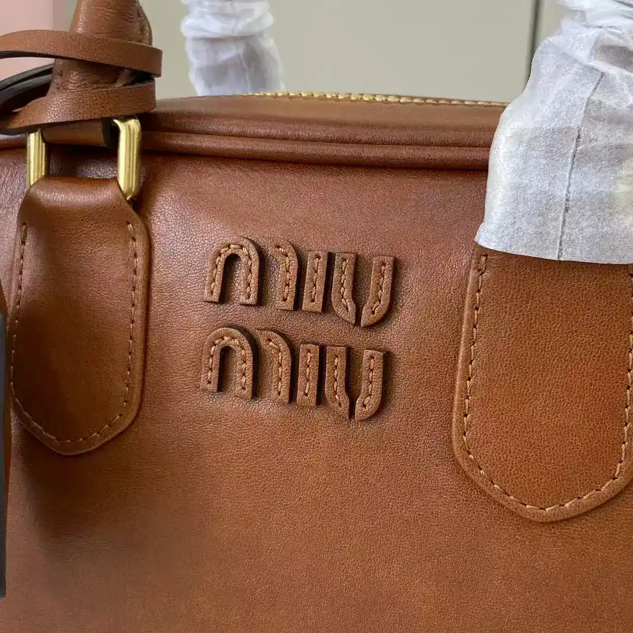 Miu Miu Brown Calfskin Top Handle Bag product photo from LabelPicks