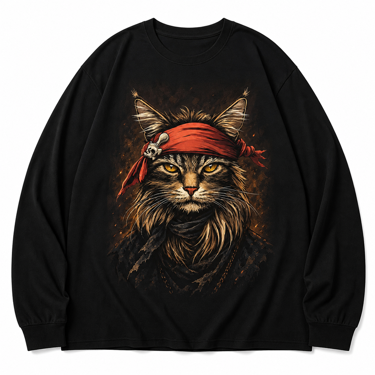 Camiseta Gato Pirata - Diseño Exclusivo de Estilo Retro Nerd