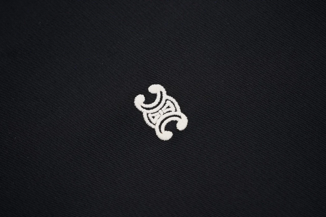CELINE Black Triomphe Embroidered Collared Jacket product photo from LabelPicks