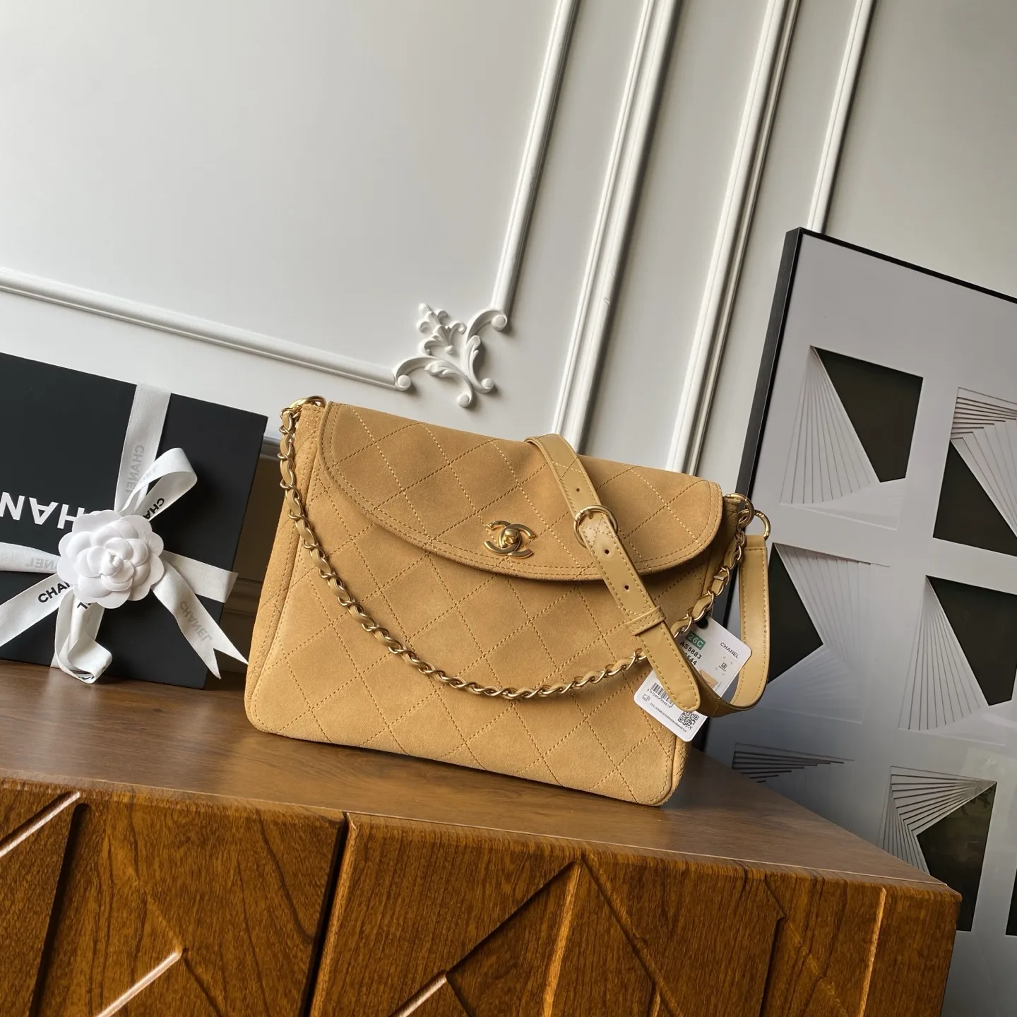 Chanel Gold Calfskin Crossbody Bag product photo from LabelPicks