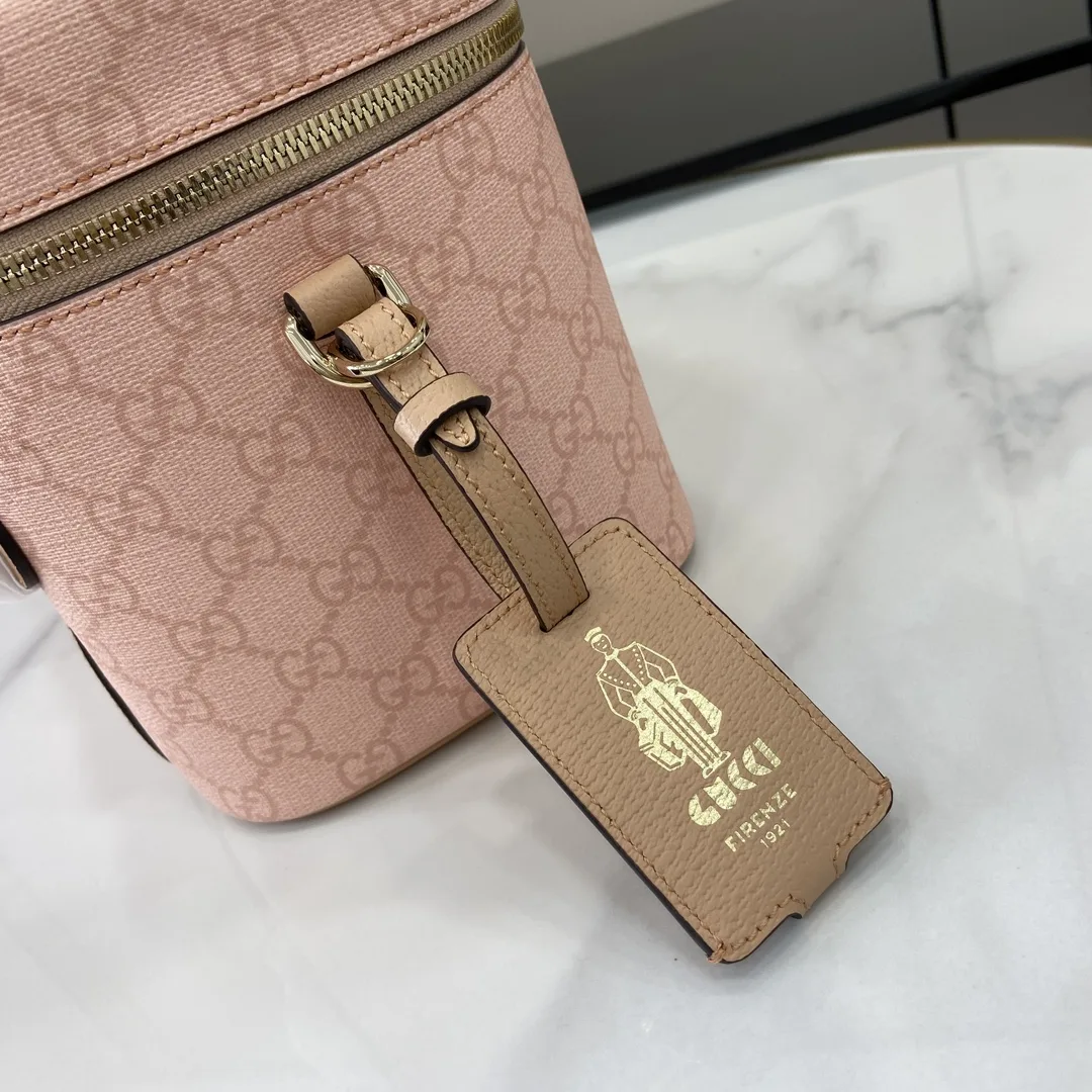 Gucci Pink Ophidia Canvas and Leather Top Handle Bag product photo from LabelPicks