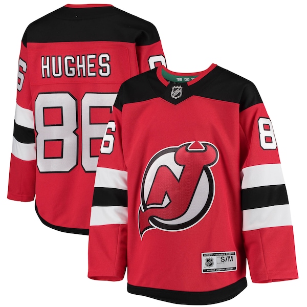 Jack Hughes New Jersey Devils Youth Home Premier Player Jersey - Red/Black