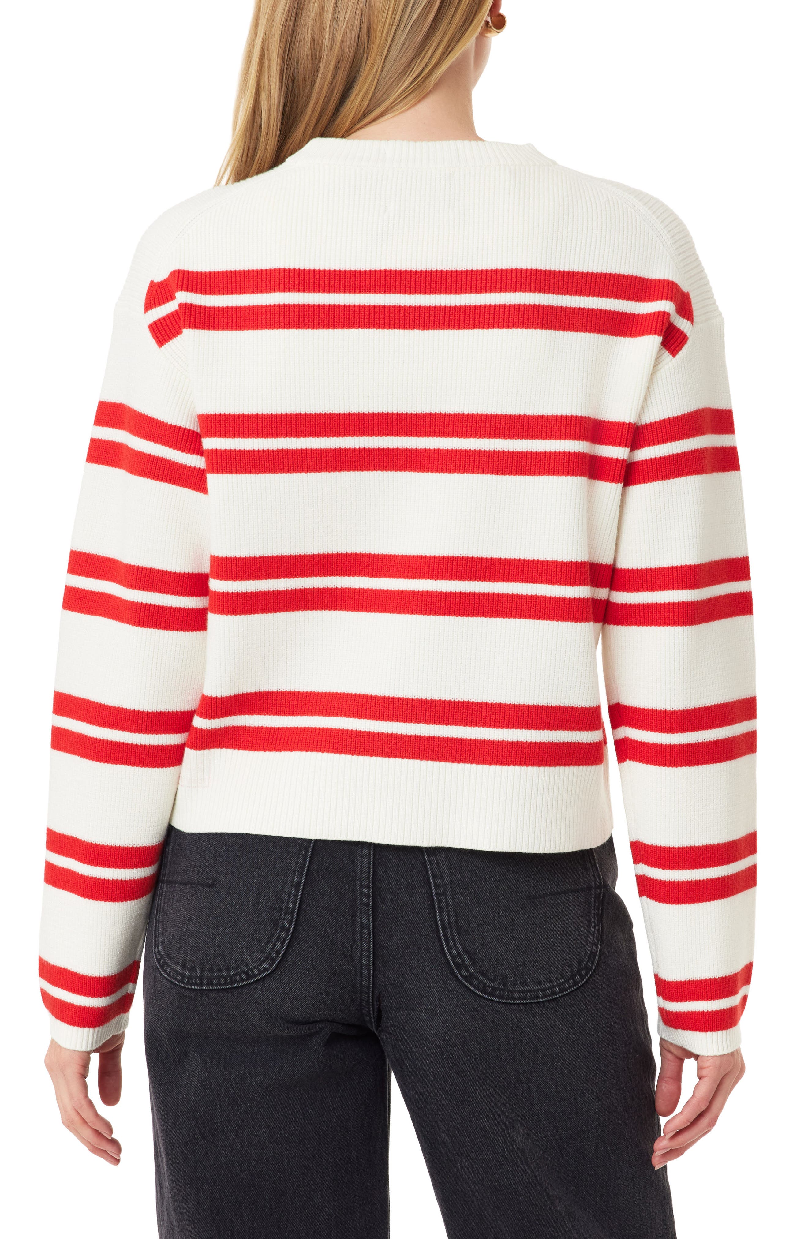 Scotch & Soda Stripe Crewneck Crop Sweater