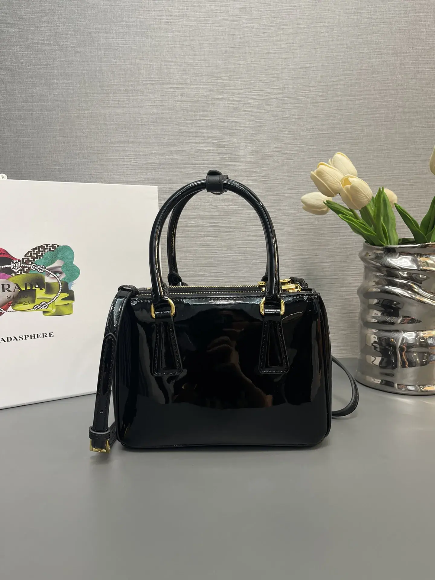 Prada Grained Leather Galleria Top Handle Bag product photo from LabelPicks