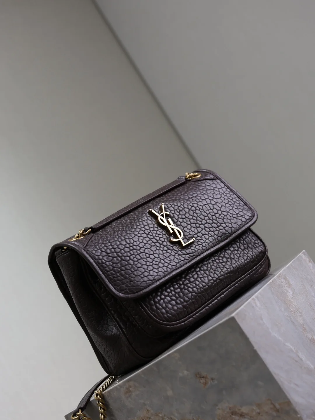 Saint Laurent Niki Brown Lambskin Shoulder Bag product photo from LabelPicks