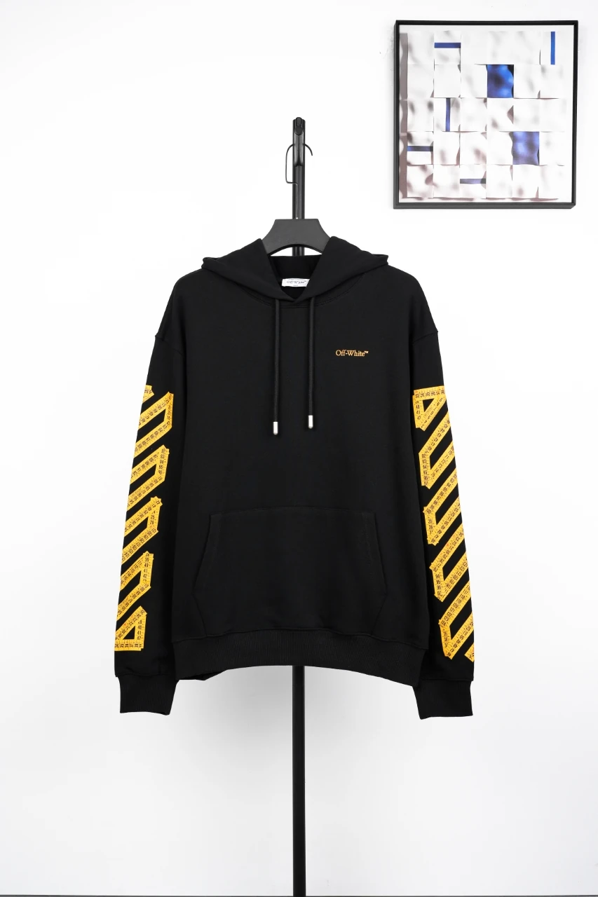 Off-White Black Yellow Measuring Tape Arrow Hoodie product photo from LabelPicks