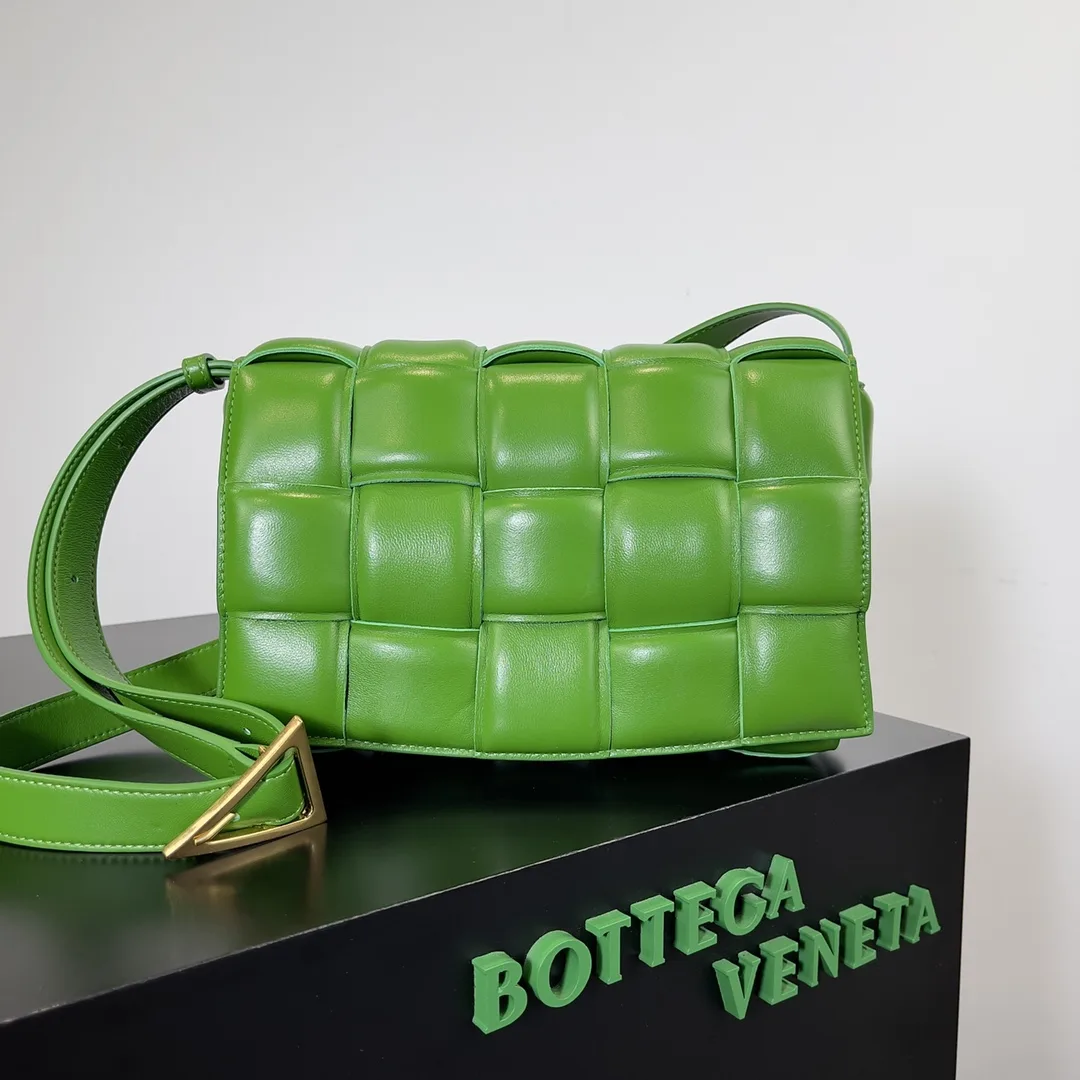 Bottega Veneta Cassette Green Intrecciato Woven Leather Crossbody Bag product photo from LabelPicks