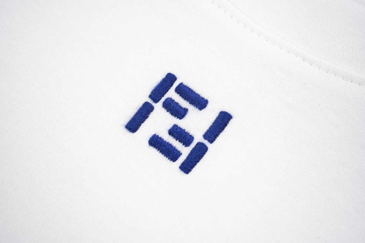 Fendi White Blue Double-F Embroidered T-Shirt product photo from LabelPicks