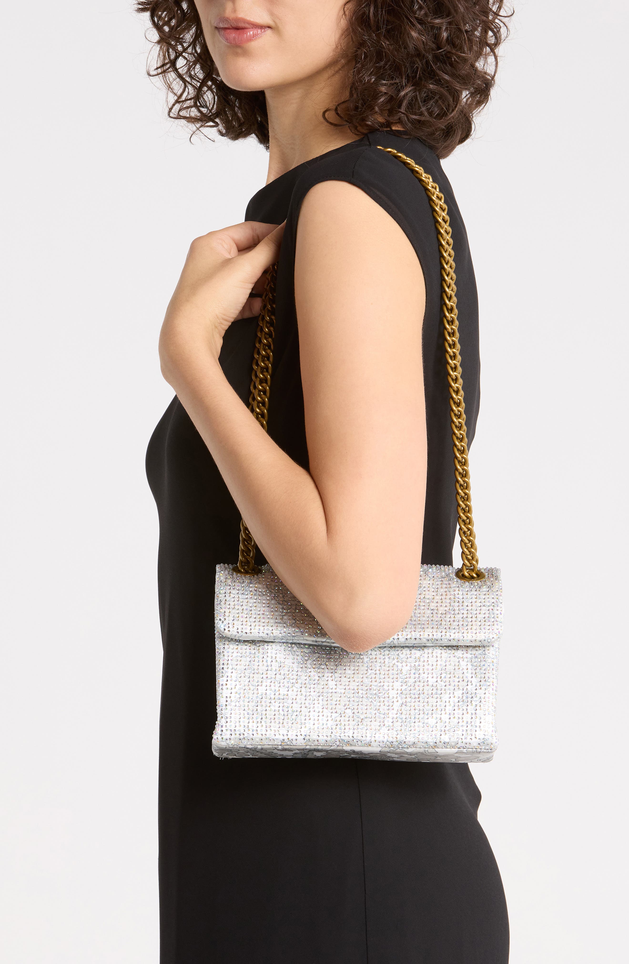 KG Kurt Geiger Mini Fabric Kensington Crystal Crossbody Bag