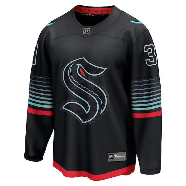Philipp Grubauer Seattle Kraken  Alternate Breakaway Player Jersey - Black
