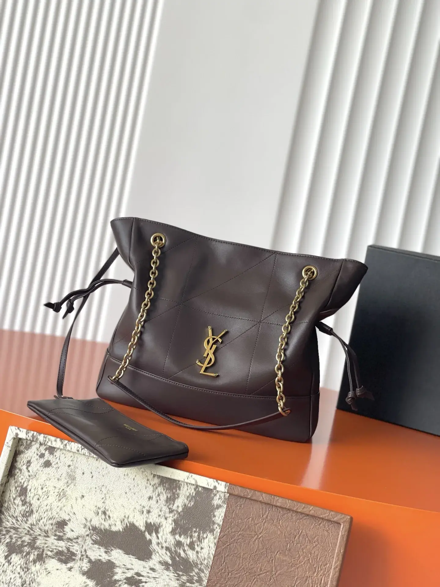 Saint Laurent Brown Jamie Lambskin Bucket Bag product photo from LabelPicks