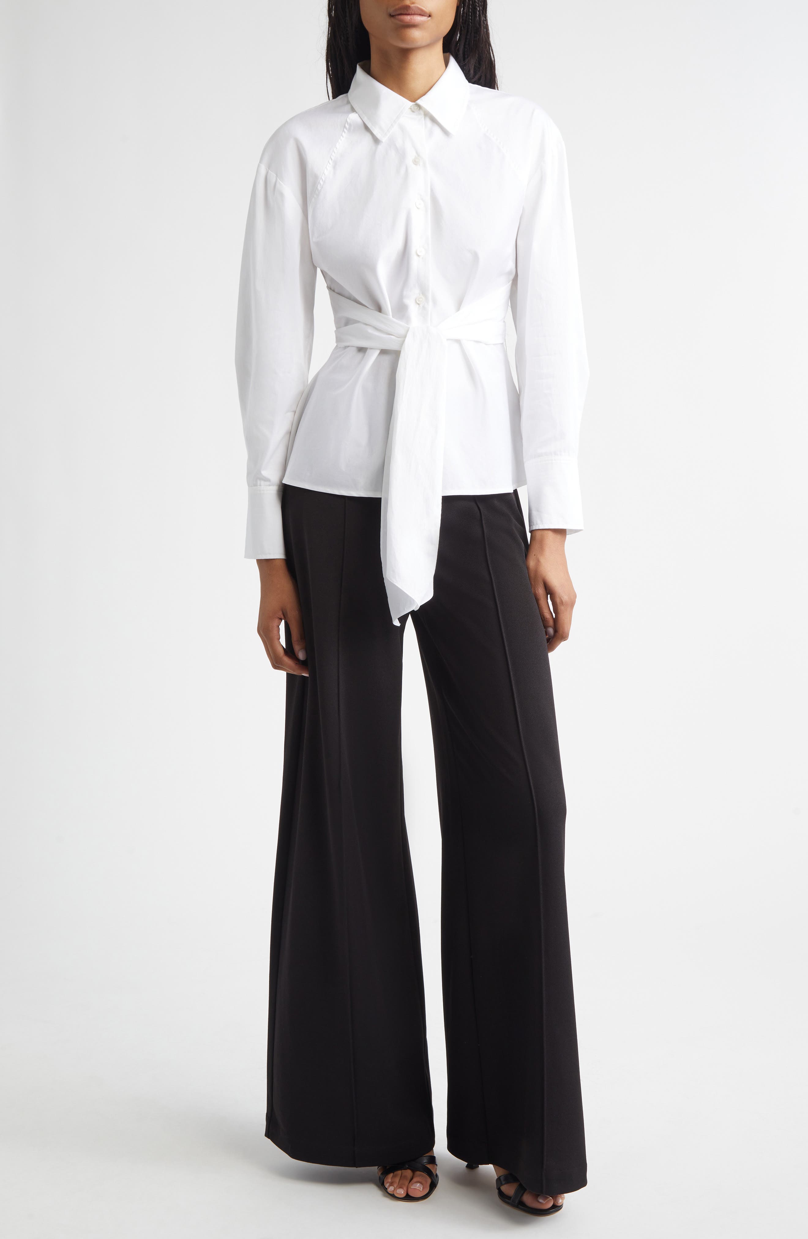 Derek Lam 10 Crosby Carmine Crossover Back Detail Cotton Button-Up Shirt