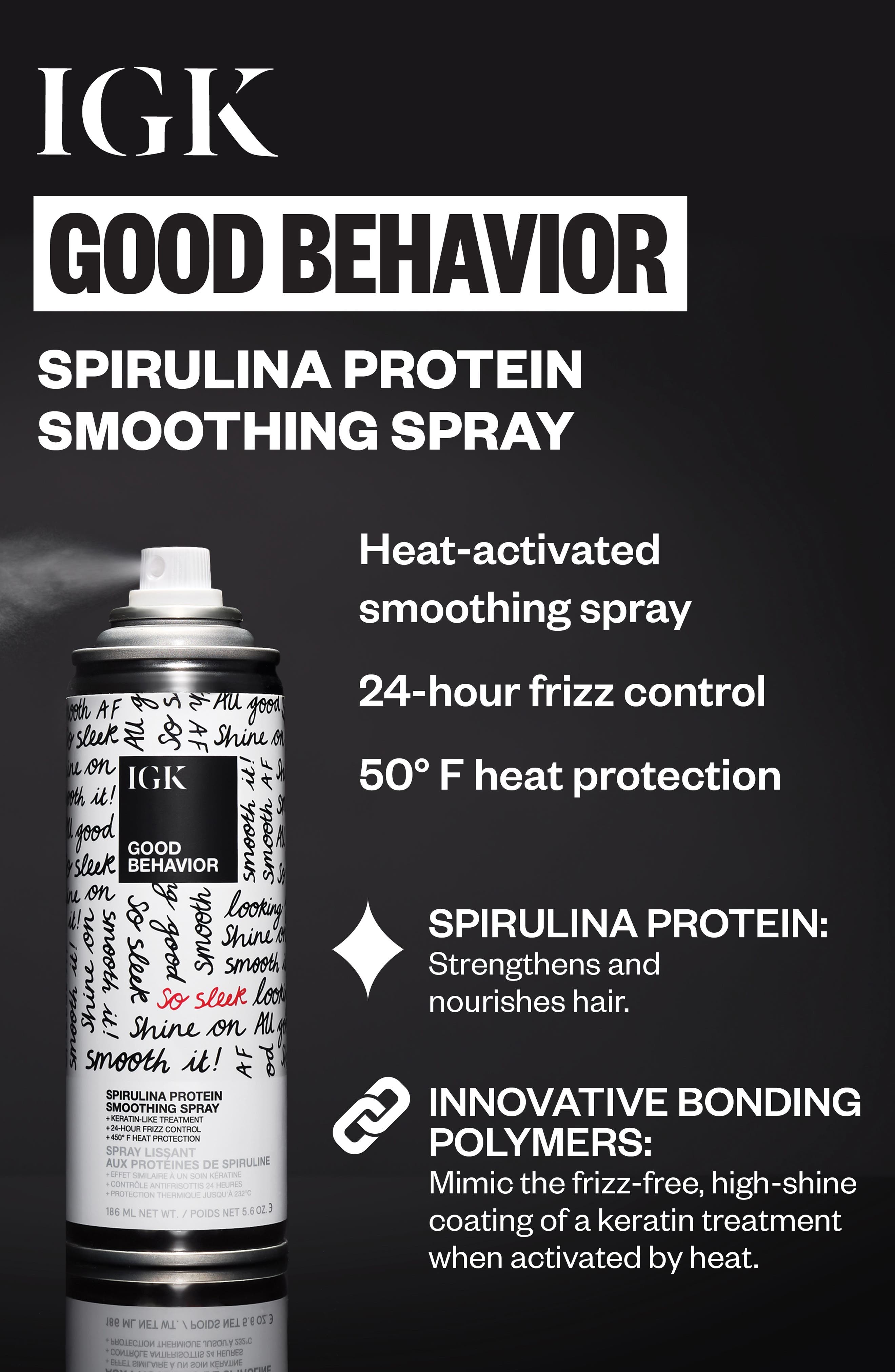 IGK Good Behavior Spirulina Protein Smoothing Spray