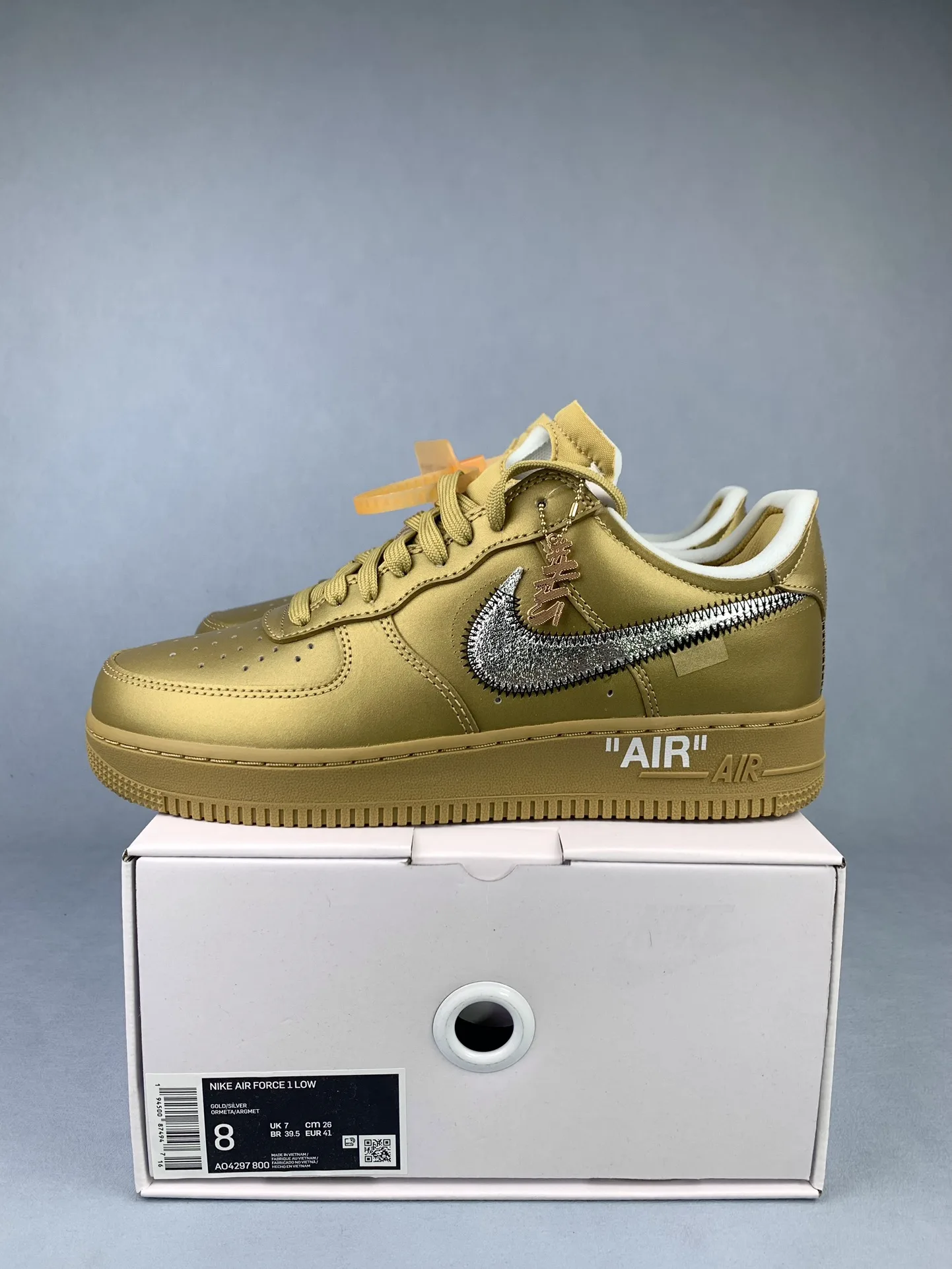 Off-White x Nike Air Force 1 Low 'Champagne Gold' Custom Shoes product photo from LabelPicks