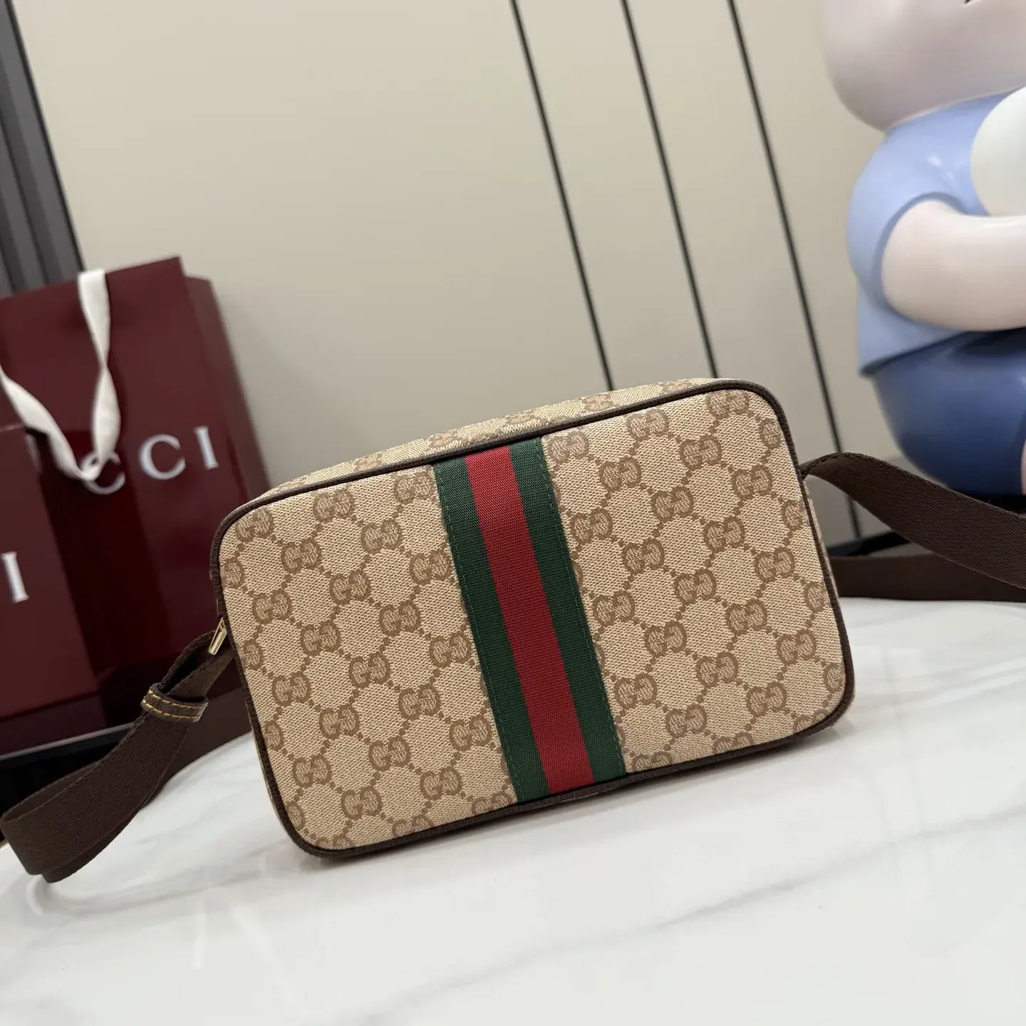 Gucci Generation Beige Canvas and Leather Crossbody Bag product photo from LabelPicks