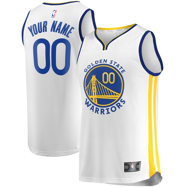 Golden State Warriors  Fast Break Custom Replica Jersey White - Association Edition/Royal