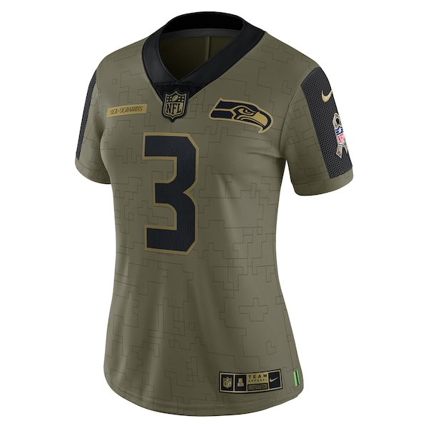 Russell Wilson Seattle Seahawks Nike Women's 2021 Salute To Service Limited Player Jersey - Olive