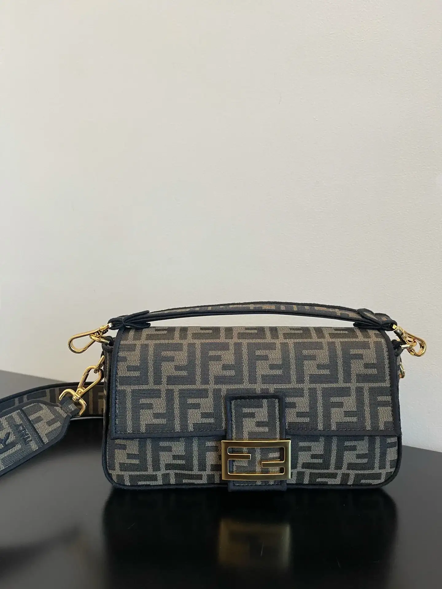 Fendi Baguette Brown Monogram Canvas Shoulder Bag product photo from LabelPicks