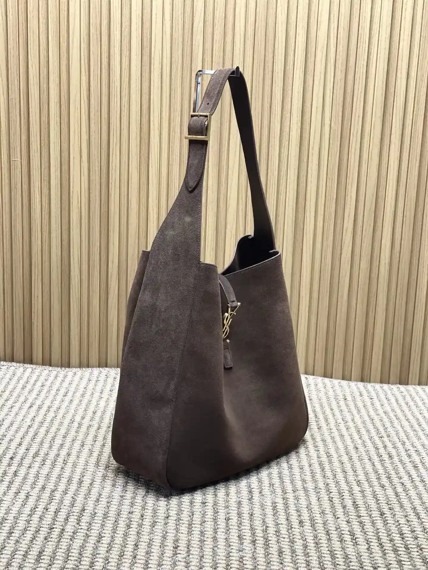 Saint Laurent Brown Suede Leather Hobo Bag product photo from LabelPicks