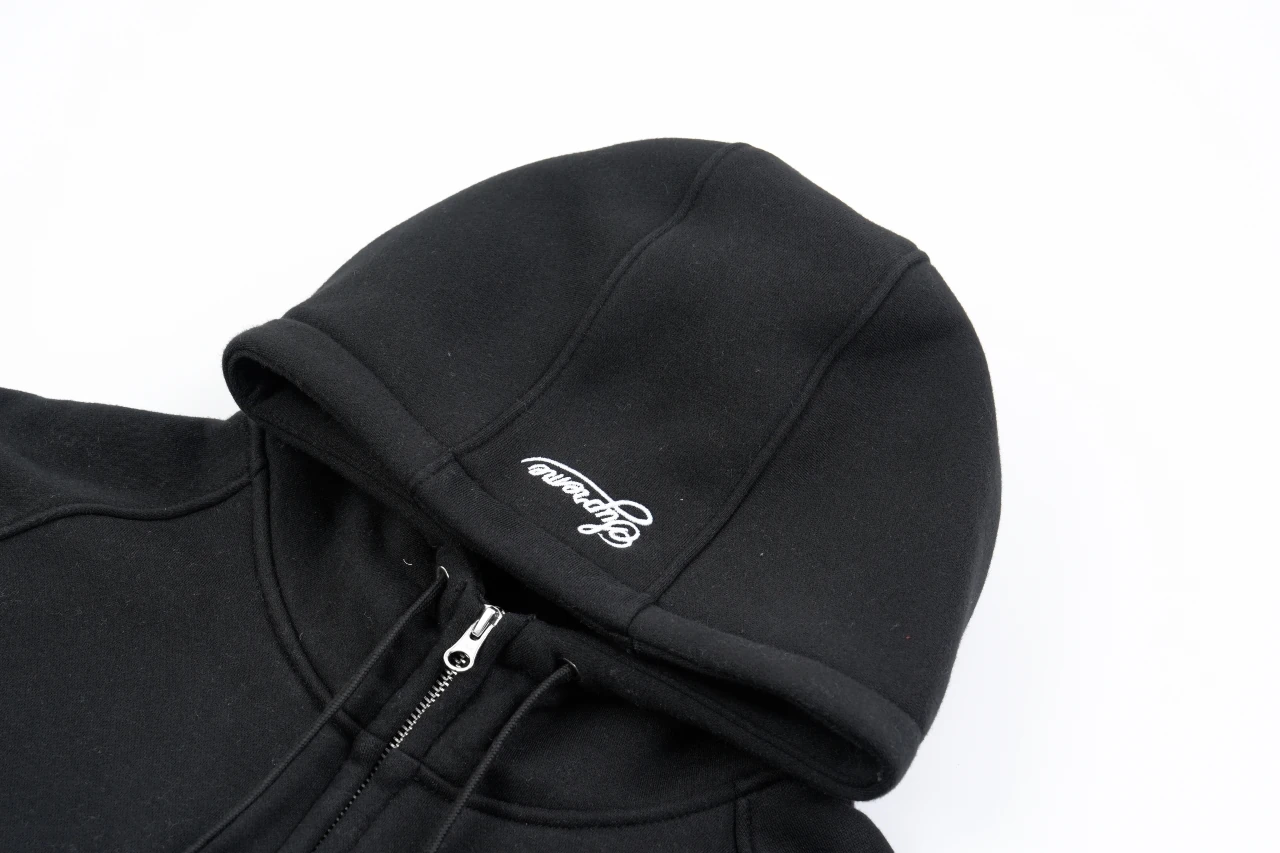 Nike Black Swoosh Embroidered Zip Hoodie Jacket product photo from LabelPicks